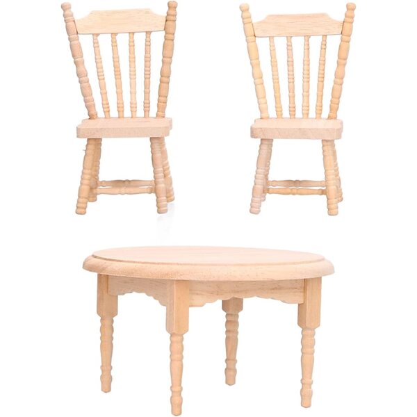 Set Mobili Miniatura Casa delle Bambole in Legno Betulla Scala 1:12 3 Pezzi