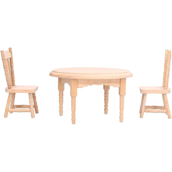 Set Mobili Miniatura Casa delle Bambole in Legno Betulla Scala 1:12 3 Pezzi