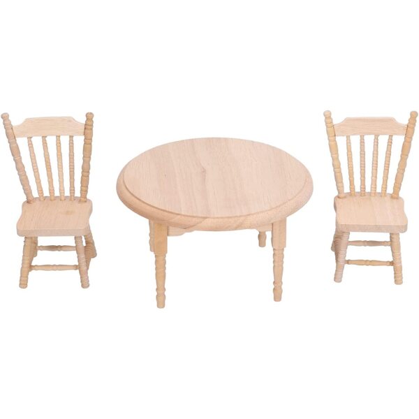 Set Mobili Miniatura Casa delle Bambole in Legno Betulla Scala 1:12 3 Pezzi