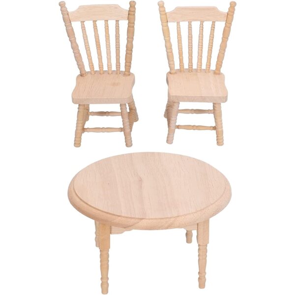 Set Mobili Miniatura Casa delle Bambole in Legno Betulla Scala 1:12 3 Pezzi