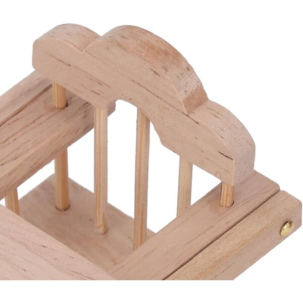 1/12 Puppenhaus-Esszimmerstuhl aus Holz mit klappbarem Birkentisch
