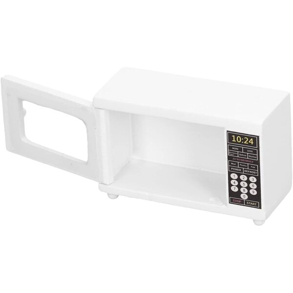 Mini Forno a Microonde 1:12 in Legno per Casa delle Bambole, Accessorio Decorativo Realistico