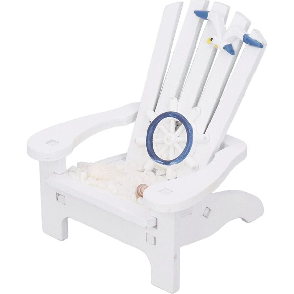 Mini sedia da spiaggia in legno di pino stile Adirondack per decorazioni nautiche