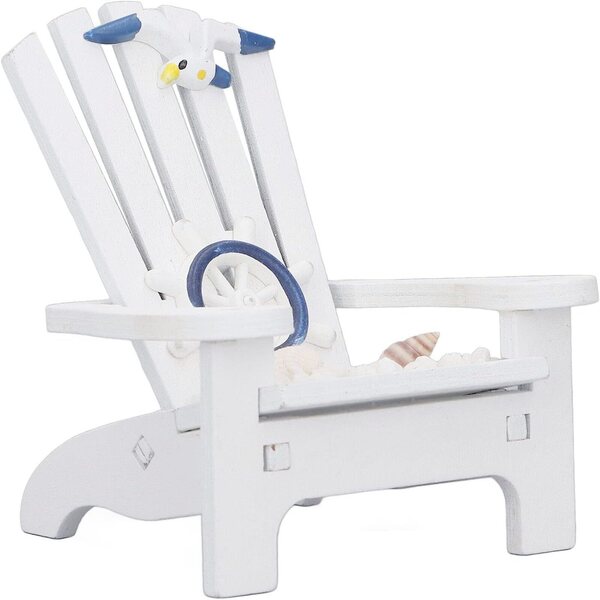 Mini sedia da spiaggia in legno di pino stile Adirondack per decorazioni nautiche