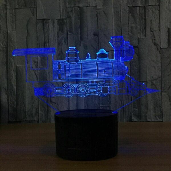 Lampada da comodino LED 3D MOUDOAUER con 7 colori cambianti a forma di treno