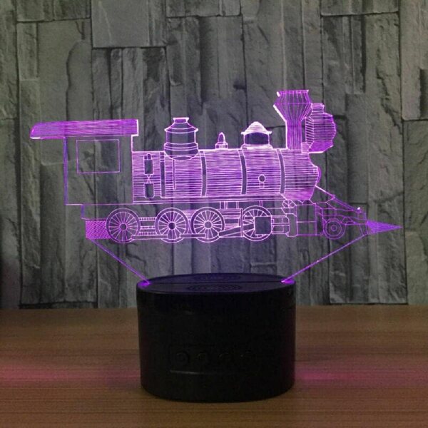 Lampada da comodino LED 3D MOUDOAUER con 7 colori cambianti a forma di treno