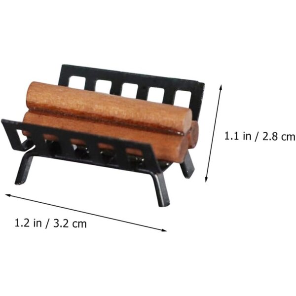 Mini Mobili per Case delle Bambole in Legno Resistente - Portalegna Tridimensionale