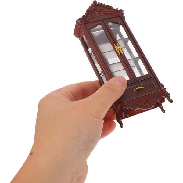 DECHOUS Mobiletto Libreria Miniatura Casa delle Bambole Vintage Doppia Porta