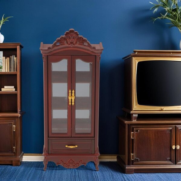DECHOUS Mobiletto Libreria Miniatura Casa delle Bambole Vintage Doppia Porta