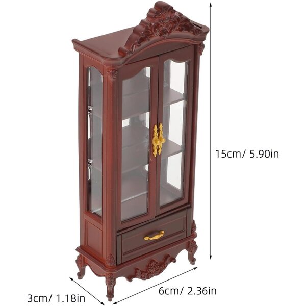 DECHOUS Mobiletto Libreria Miniatura Casa delle Bambole Vintage Doppia Porta