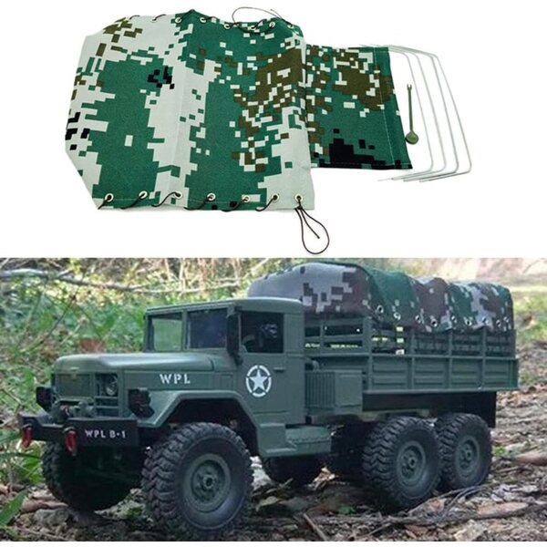 ZEZEFUFU 1/16 RC-Truck-Oberteil aus hochwertigem, militärischem Tarn-Canvas