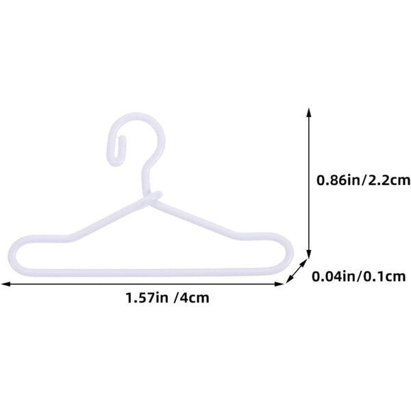 Alasum 40 Mini-Kleiderbügel aus weißer Legierung, 40 mm, für Puppenkleidung und Miniaturhäuser