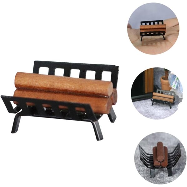 Alasum Miniatur-Holzhalter aus realistischem Khaki-Holz für Puppenhaus