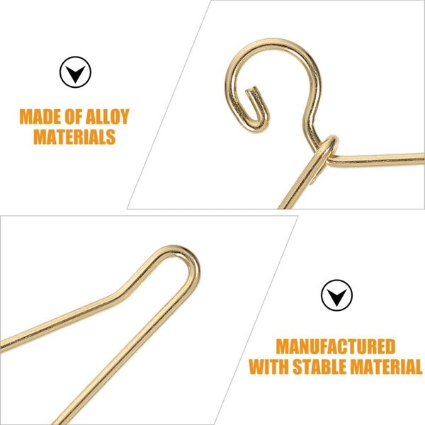ORFOFE 40 Grucce Dorate per Bambole in Metallo Mini 40mm, Accessori per Armadio Bambole