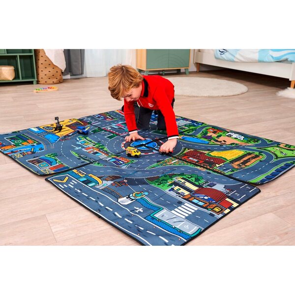 Dickie Toys Mikro-Rettungsfahrzeug mit Spielmatte 70x80 cm, 4 verschiedene Themen