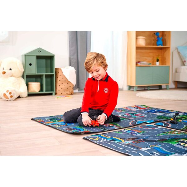 Dickie Toys Mikro-Rettungsfahrzeug mit Spielmatte 70x80 cm, 4 verschiedene Themen