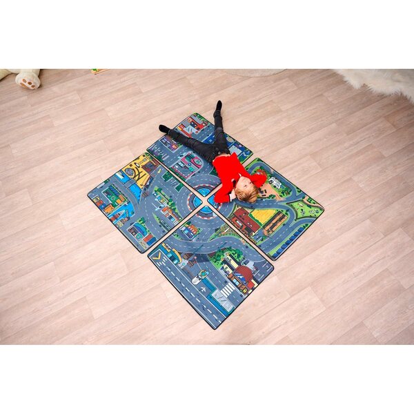 Dickie Toys Mikro-Rettungsfahrzeug mit Spielmatte 70x80 cm, 4 verschiedene Themen