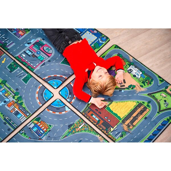 Dickie Toys Mikro-Rettungsfahrzeug mit Spielmatte 70x80 cm, 4 verschiedene Themen