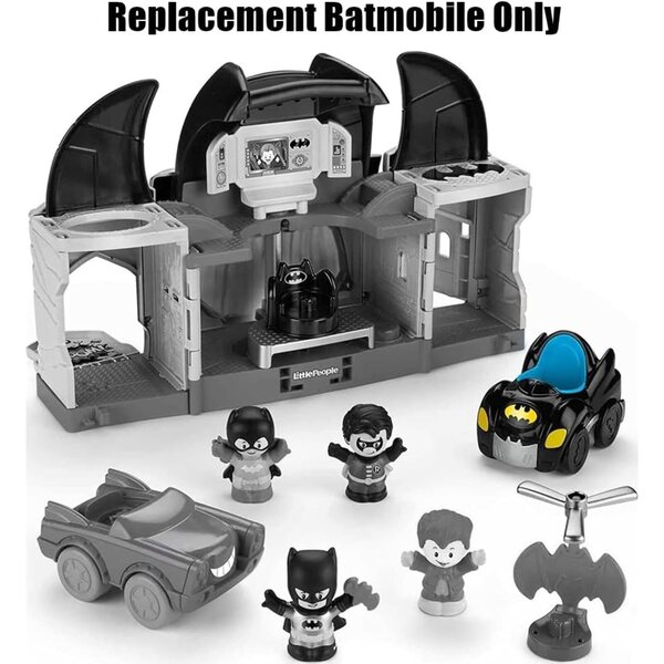 Schwarz-blaues Batmobil als Ersatz für Fisher-Price Little People Batcave DC Superfriends