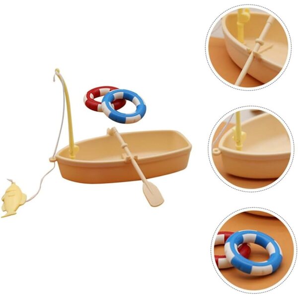 Set mit 2 Spielen mit Rettungsring und Plastikbootzubehör für Kinder