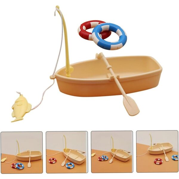 Set mit 2 Spielen mit Rettungsring und Plastikbootzubehör für Kinder
