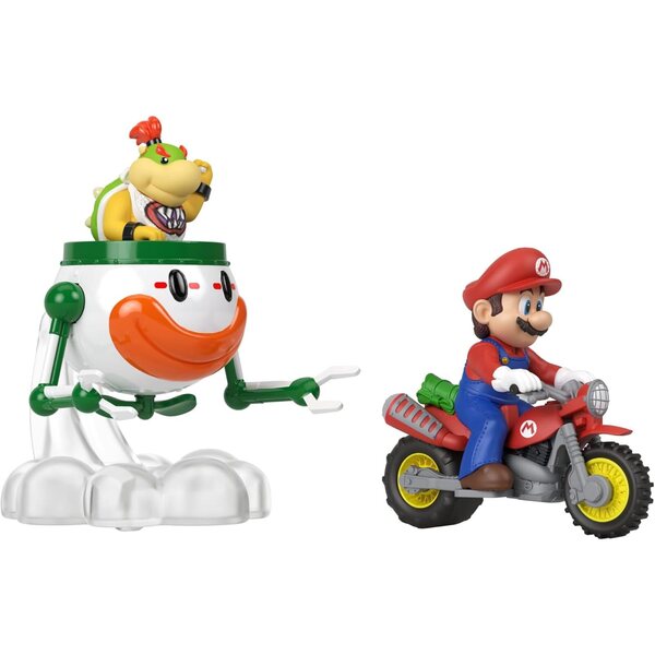 Hot Wheels Super Mario Galaxy Set 2 Fahrzeuge 1/64 Mario Moto & Bowser Jr. Clown Car