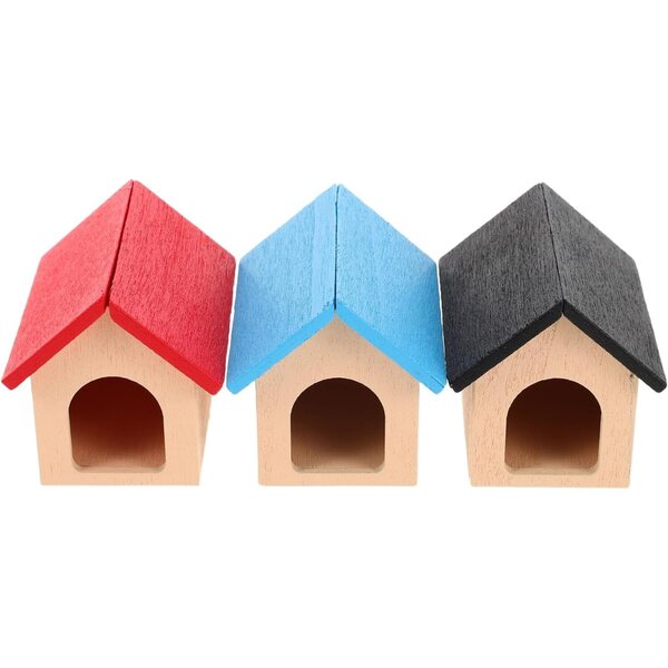 ifundom Set 3 Mini Cucce in Legno per Cani, Accessori Casa delle Bambole da Esterno