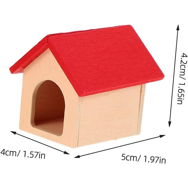 ifundom Set 3 Mini Cucce in Legno per Cani, Accessori Casa delle Bambole da Esterno