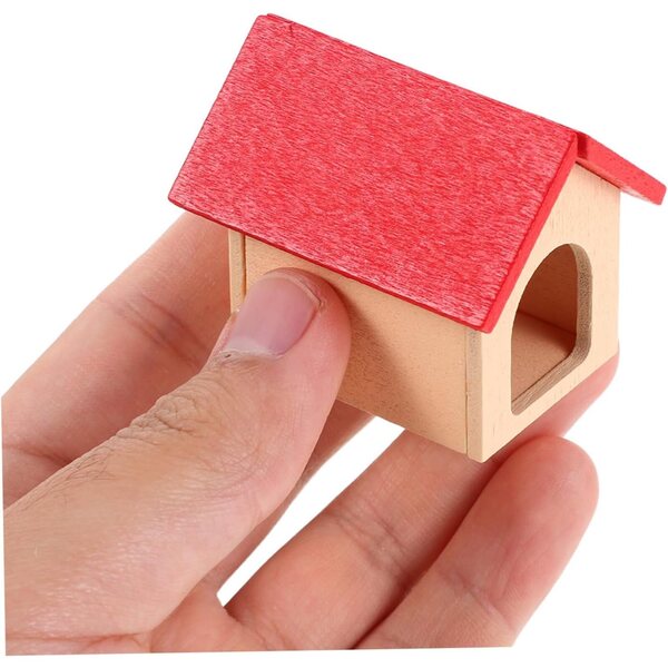 ifundom Set 3 Mini Cucce in Legno per Cani, Accessori Casa delle Bambole da Esterno
