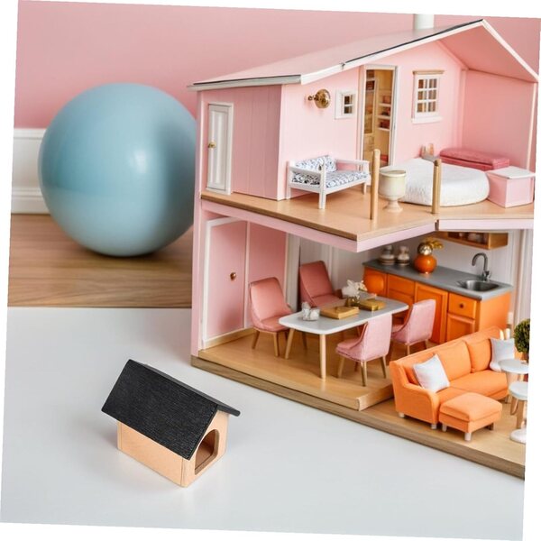 ifundom Set 3 Mini Cucce in Legno per Cani, Accessori Casa delle Bambole da Esterno