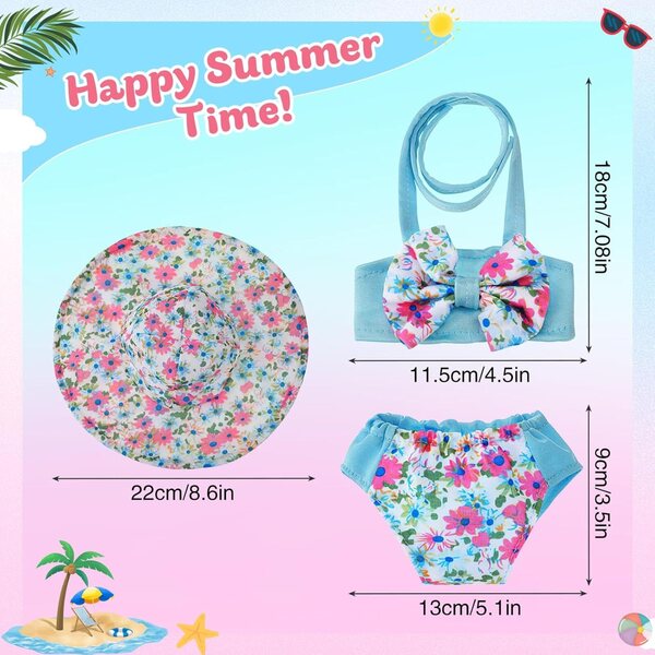 Set Accessori Estate per Bambole 35-45 cm con Costumi, Occhiali e Scarpe
