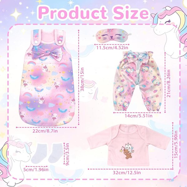 Komplettes Set Xerteam-Puppenkleidung – farbenfrohe und hochwertige Kleidung