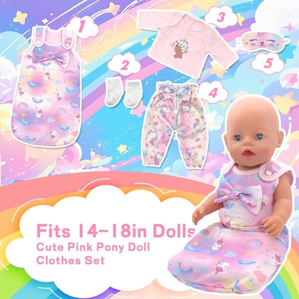 Komplettes Set Xerteam-Puppenkleidung – farbenfrohe und hochwertige Kleidung