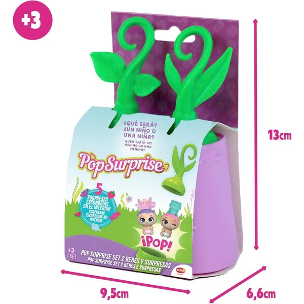 Bizak Pop Surprise 2 Überraschungskapseln mit Baby, Accessoires und austauschbaren Kostümen