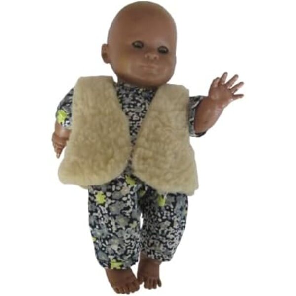 Gilet di Pelliccia Sintetica per Bambola 30 cm in Tessuto Sherpa OEKO TEX