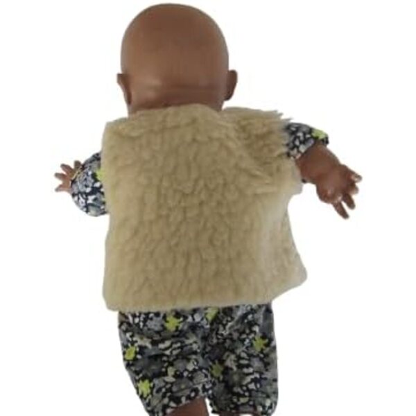 Gilet di Pelliccia Sintetica per Bambola 30 cm in Tessuto Sherpa OEKO TEX