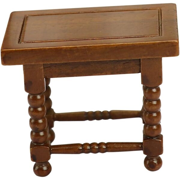 Mini Tavolino in Legno Marrone per Casa delle Bambole, Accessorio Decorativo di Mobili Miniatura