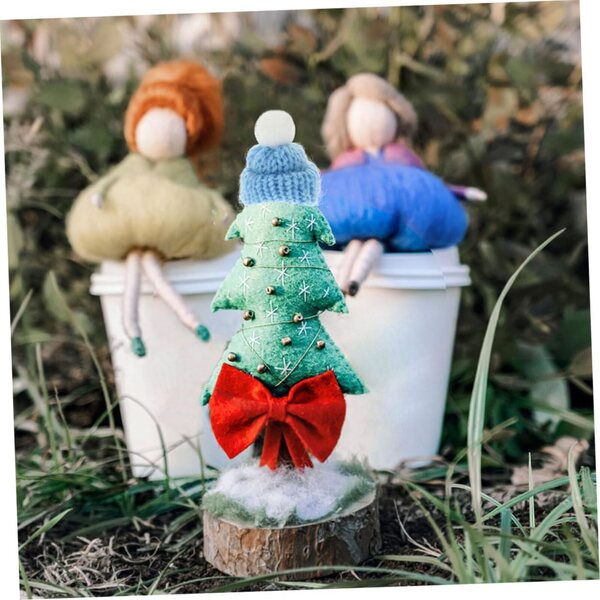 Gatuida-Set mit 20 Mini-Weihnachtshauben in himmelblauem Strick für Dekorationen und DIY-Partys