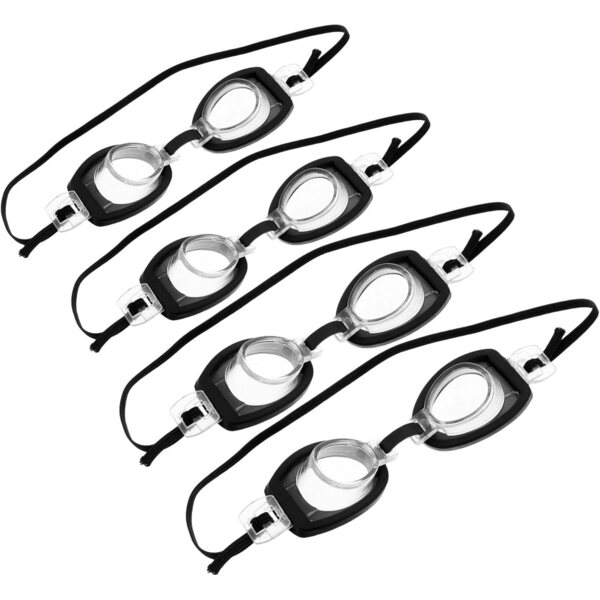 HEMOTON Set 4 Mini Occhialini da Nuoto Neri 9 cm per Bambole, Accessori Creativi