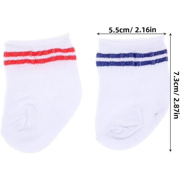 Gatuida 8 Paar Socken für 45 cm große Puppen, bunt, weich und modisch