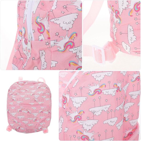 Gatuida Sac de Transport für Puppen 45 cm mit verstellbarem Harnais Pink