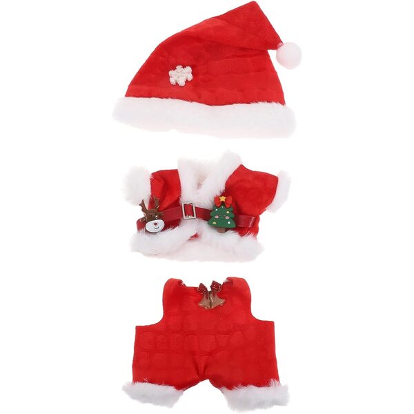Gatuida Weihnachtspuppen-Kleidungsset mit Mütze, Hose und Fleecepullover