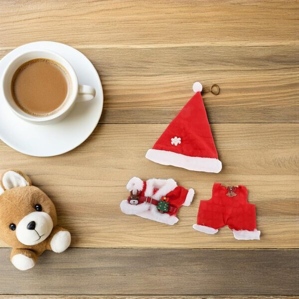 Gatuida Weihnachtspuppen-Kleidungsset mit Mütze, Hose und Fleecepullover