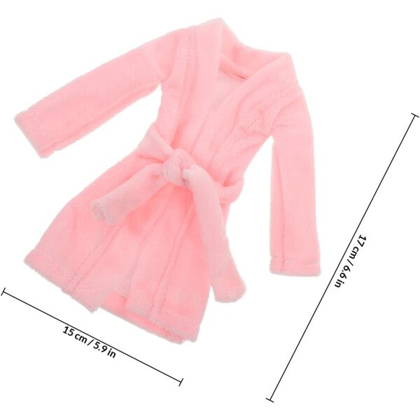 Gatuida Peignoir Miniature per bamboles in Tessuto Soffice Rosa, Accessorio Versatile per Giochi e Collezione