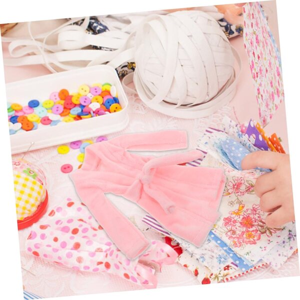 Gatuida Peignoir Miniature per bamboles in Tessuto Soffice Rosa, Accessorio Versatile per Giochi e Collezione