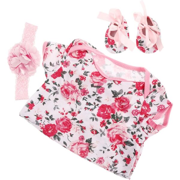 Gatuida Set Sommerkleidung für Reborn-Puppe 0–2 Jahre mit Schuhen und Stirnband