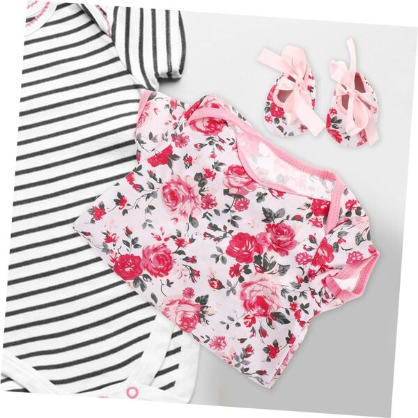 Gatuida Set Sommerkleidung für Reborn-Puppe 0–2 Jahre mit Schuhen und Stirnband