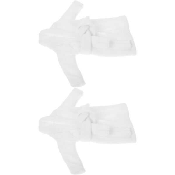 Gatuida Set 2 Peignoirs di Natale per Bambole Elfe | Accessori Festivi in Tessuto Bianco