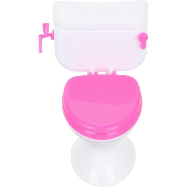 Mini-Puppentoilette aus Kunststoff, realistisches Zubehör für Miniaturhäuser 7x7x6 cm