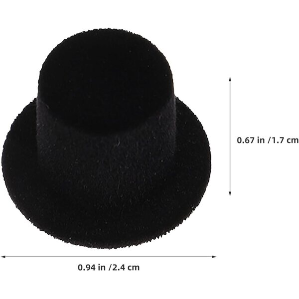 Gatuida 40 mini cappelli a cilindro decorativi neri fai da te con pupazzo di neve